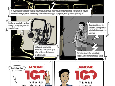 komiks jubileuszowy dla firmy Janome
