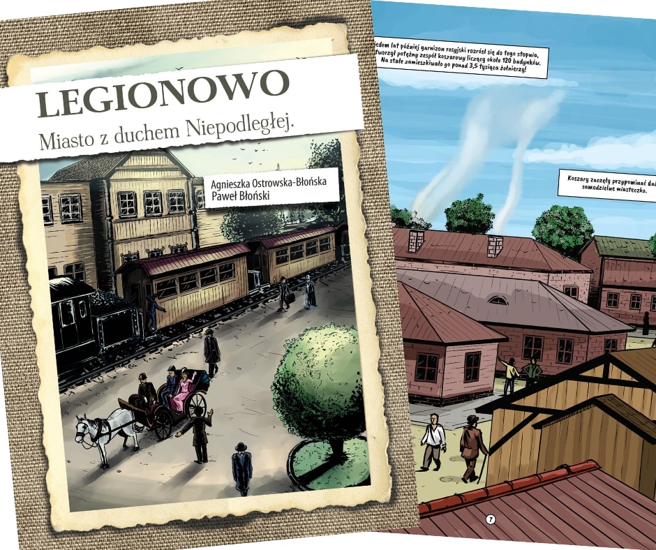Komiks promocyjny miasta Legionowo opowiadający historię powstania miasta. 