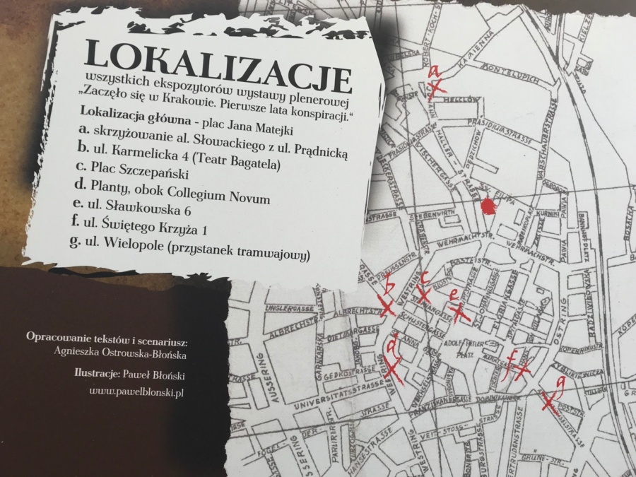 Miejsca wybrane do komiksu historycznego o krakowskiej konspiracji. 